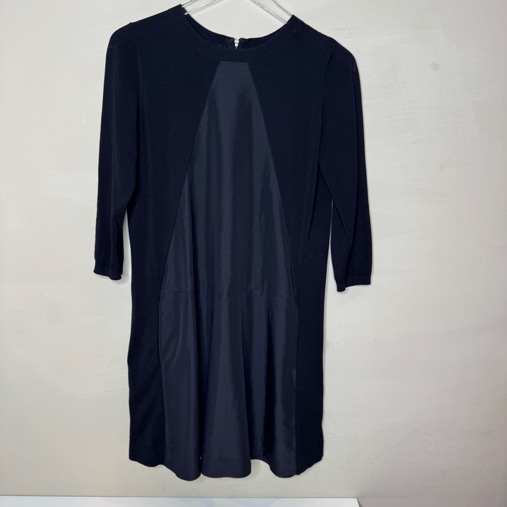 COS Black A-Line Dress | 3/4 Sleeves | Minimalist Modern EUR S